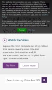How ceicdata.com looks like on a mobile device such as an iPhone.