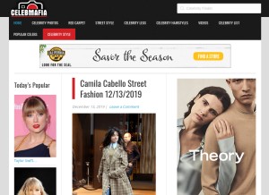 How celebmafia.com looks like on a tablet such as an iPad.