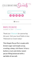 How celebratingsweets.com looks like on a mobile device such as an iPhone.