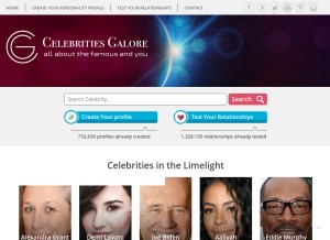 How celebrities-galore.com looks like on a tablet such as an iPad.