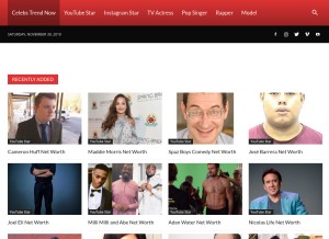 How celebstrendnow.com looks like on a tablet such as an iPad.