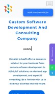 How celestialinfosoft.com looks like on a mobile device such as an iPhone.