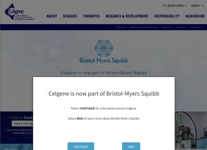 How celgene.com looks like on a tablet such as an iPad.