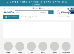 How cellmartusa.com looks like on a tablet such as an iPad.