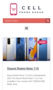 How cellphonedokan.com looks like on a mobile device such as an iPhone.