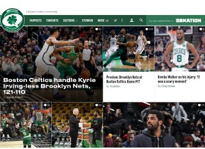 How celticsblog.com looks like on a tablet such as an iPad.