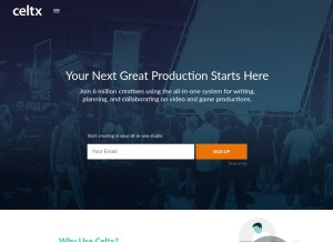 How celtx.com looks like on a tablet such as an iPad.