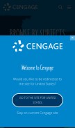 How cengage.com looks like on a mobile device such as an iPhone.
