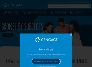 How cengage.com looks like on a tablet such as an iPad.