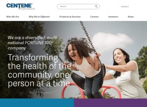 How centene.com looks like on a tablet such as an iPad.