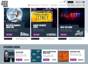 How centertheatregroup.org looks like on a tablet such as an iPad.