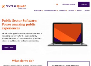 How centralsquare.com looks like on a tablet such as an iPad.
