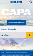 How centreforaviation.com looks like on a mobile device such as an iPhone.
