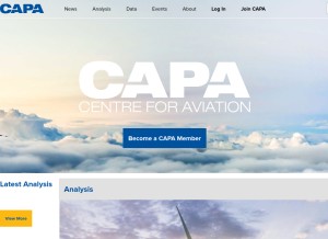 How centreforaviation.com looks like on a tablet such as an iPad.