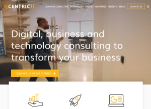 How centricconsulting.com looks like on a tablet such as an iPad.