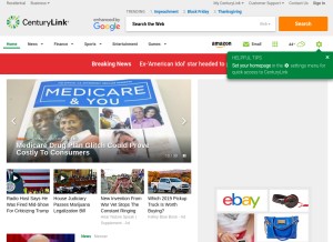How centurylink.net looks like on a tablet such as an iPad.