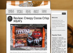 How cerealously.net looks like on a tablet such as an iPad.