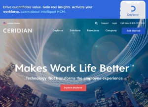 How ceridian.com looks like on a tablet such as an iPad.