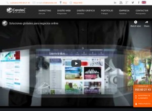How cerotec.net looks like on a tablet such as an iPad.