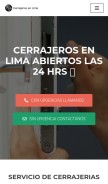 How cerrajeriasenlima.com looks like on a mobile device such as an iPhone.