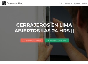 How cerrajeriasenlima.com looks like on a tablet such as an iPad.