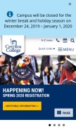 How cerritos.edu looks like on a mobile device such as an iPhone.