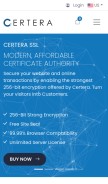 How certera.com looks like on a mobile device such as an iPhone.