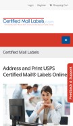 How certifiedmaillabels.com looks like on a mobile device such as an iPhone.