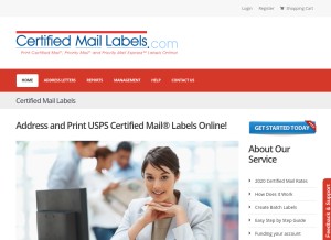How certifiedmaillabels.com looks like on a tablet such as an iPad.