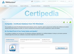 How certipedia.com looks like on a tablet such as an iPad.