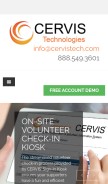 How cervistech.com looks like on a mobile device such as an iPhone.