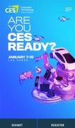 How ces.tech looks like on a mobile device such as an iPhone.