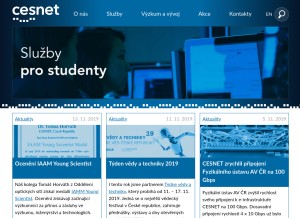 How cesnet.cz looks like on a tablet such as an iPad.