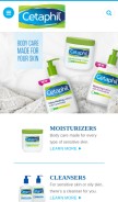 How cetaphil.com looks like on a mobile device such as an iPhone.