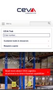 How cevalogistics.com looks like on a mobile device such as an iPhone.