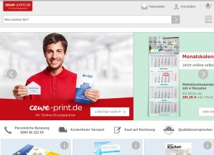How cewe-print.de looks like on a tablet such as an iPad.