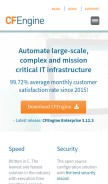 How cfengine.com looks like on a mobile device such as an iPhone.
