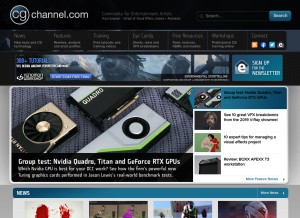 How cgchannel.com looks like on a tablet such as an iPad.