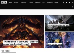 How cgmagonline.com looks like on a tablet such as an iPad.