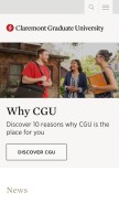How cgu.edu looks like on a mobile device such as an iPhone.