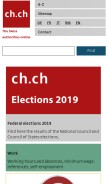 How ch.ch looks like on a mobile device such as an iPhone.