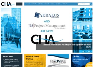 How chacompanies.com looks like on a tablet such as an iPad.