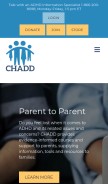 How chadd.org looks like on a mobile device such as an iPhone.