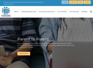 How chadd.org looks like on a tablet such as an iPad.