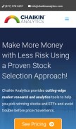 How chaikinanalytics.com looks like on a mobile device such as an iPhone.