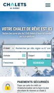 How chaletsauquebec.com looks like on a mobile device such as an iPhone.