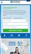 How champion.energy looks like on a mobile device such as an iPhone.