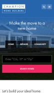 How championhomes.com looks like on a mobile device such as an iPhone.