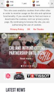 How championshockeyleague.com looks like on a mobile device such as an iPhone.
