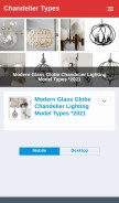 How chandeliertypes.com looks like on a mobile device such as an iPhone.